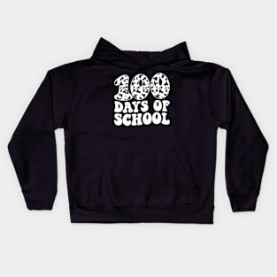 Groovy 100 Days Of School Cow Print 100Th Day School Kids Hoodie